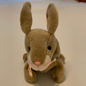 Ty Beanie Baby Tan Gray Nibbly Easter Bunny Rabbit Stuffed Animal Toy with Tag